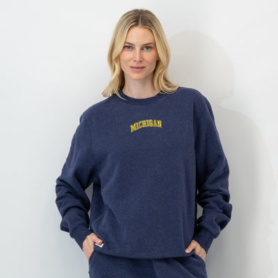 Ready Collegiate Crewneck - Michigan | Heather - Fleet Navy - Michigan - 1 (Women)