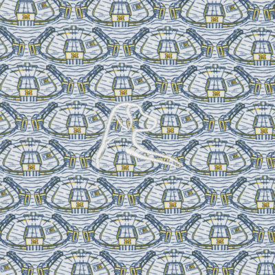 The Michigan Big House® | Collegiate Polo | The Michigan Big House® - White/Indigo Blue