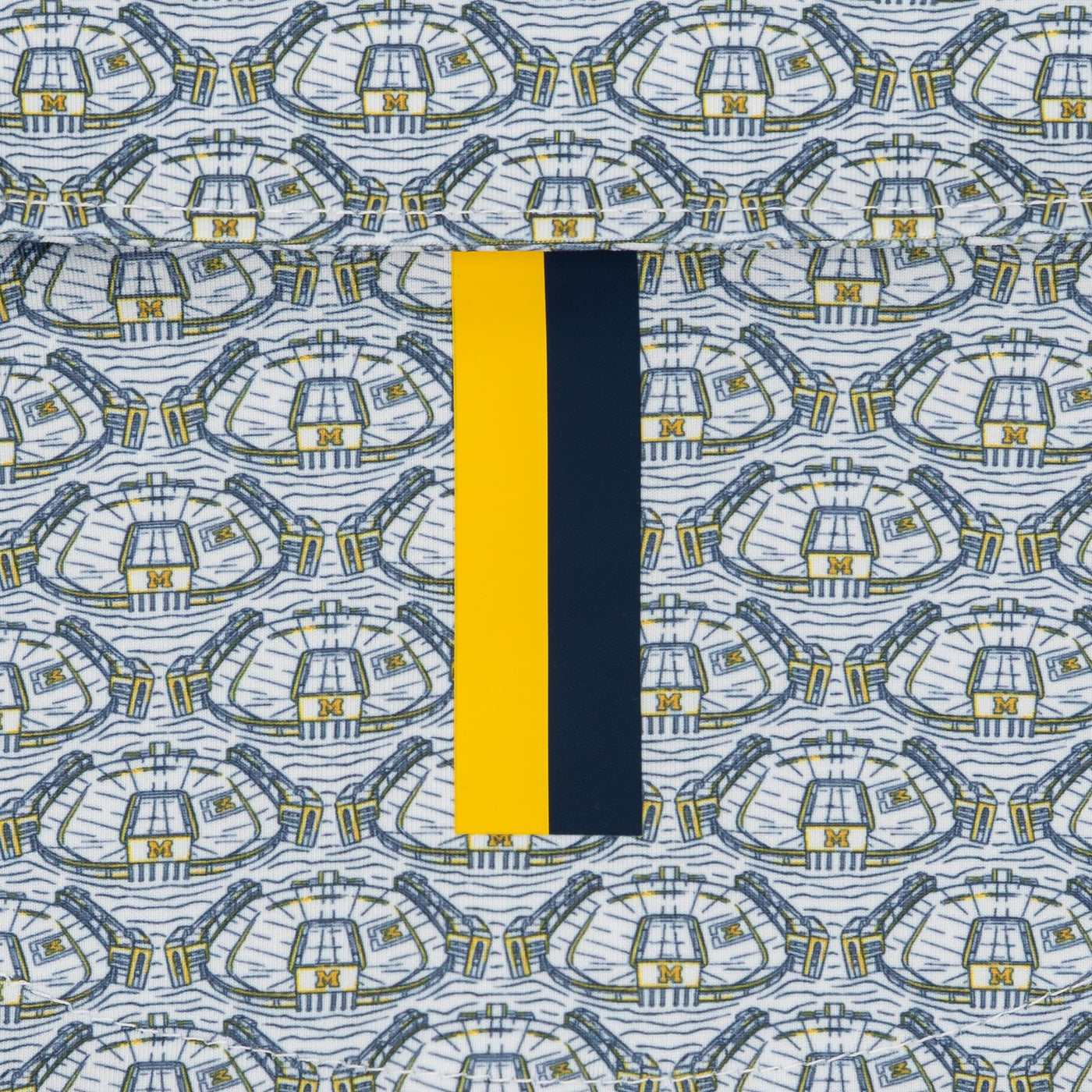 The Michigan Big House® | Collegiate Polo | The Michigan Big House® - White/Indigo Blue