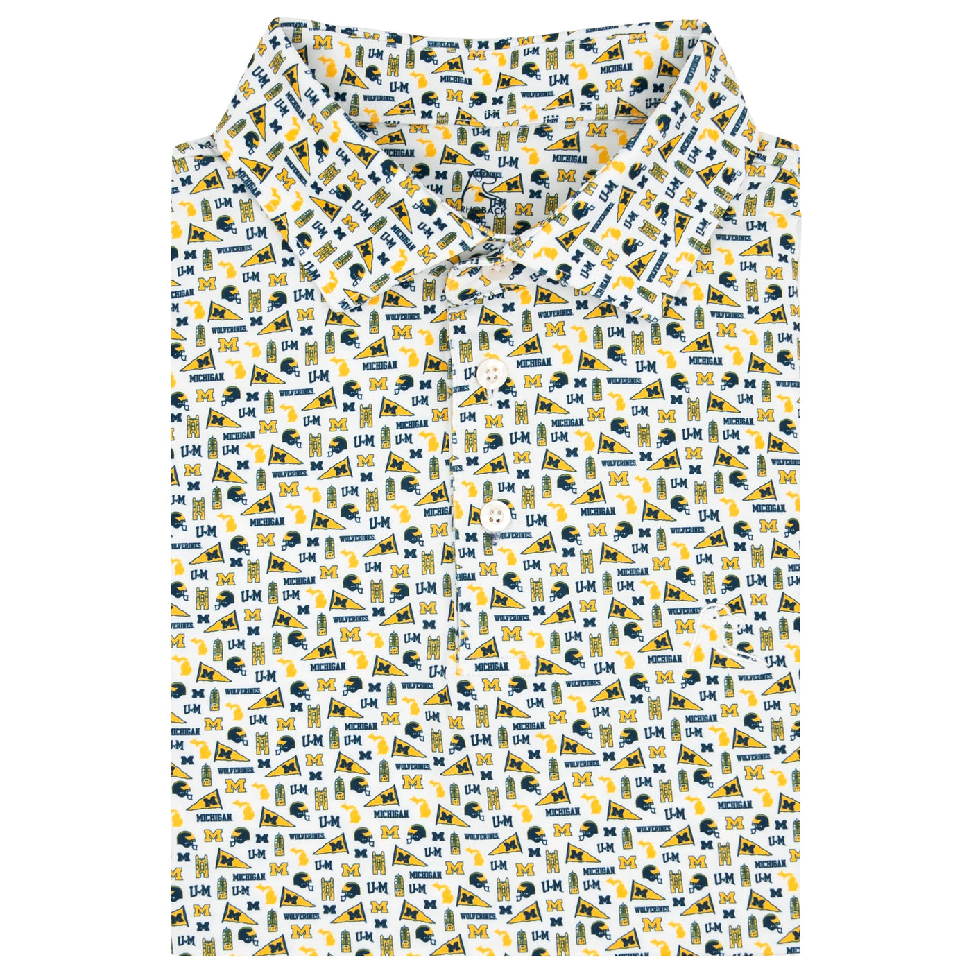 The Michigan Gameday | Collegiate Polo | The Michigan Gameday - White/Indigo Blue