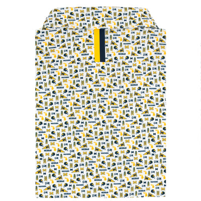 The Michigan Gameday | Collegiate Polo | The Michigan Gameday - White/Indigo Blue