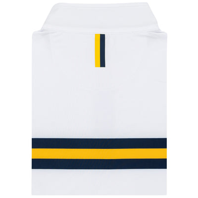 Michigan Jersey Stripe Collegiate Q-Zip | The Michigan Jersey Stripe - White/Indigo Blue
