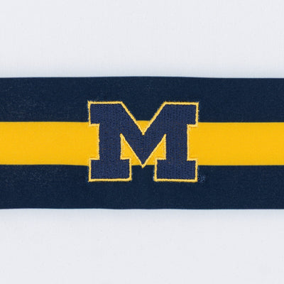 Michigan Jersey Stripe Collegiate Q-Zip | The Michigan Jersey Stripe - White/Indigo Blue