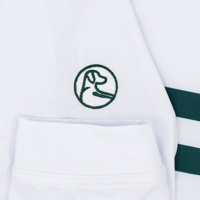 Michigan State Jersey Stripe Collegiate Q-Zip | The Michigan State Jersey Stripe - White/Forest Green