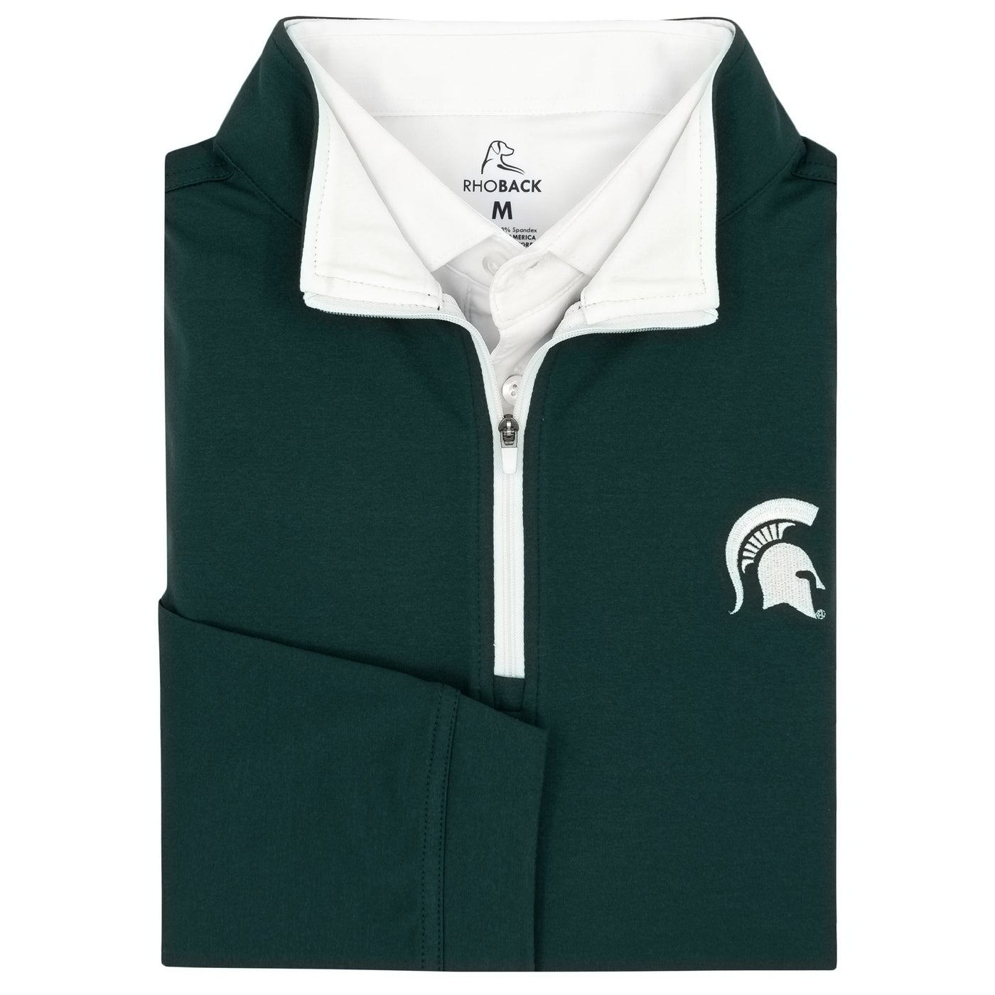 Solid Collegiate Q-Zip - Michigan State | Solid - Forest Green - Michigan State - 1