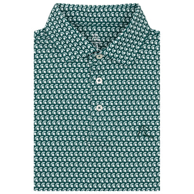 The Michigan State Sparty® | Collegiate Polo | The Michigan State Sparty® - Forest Green/White