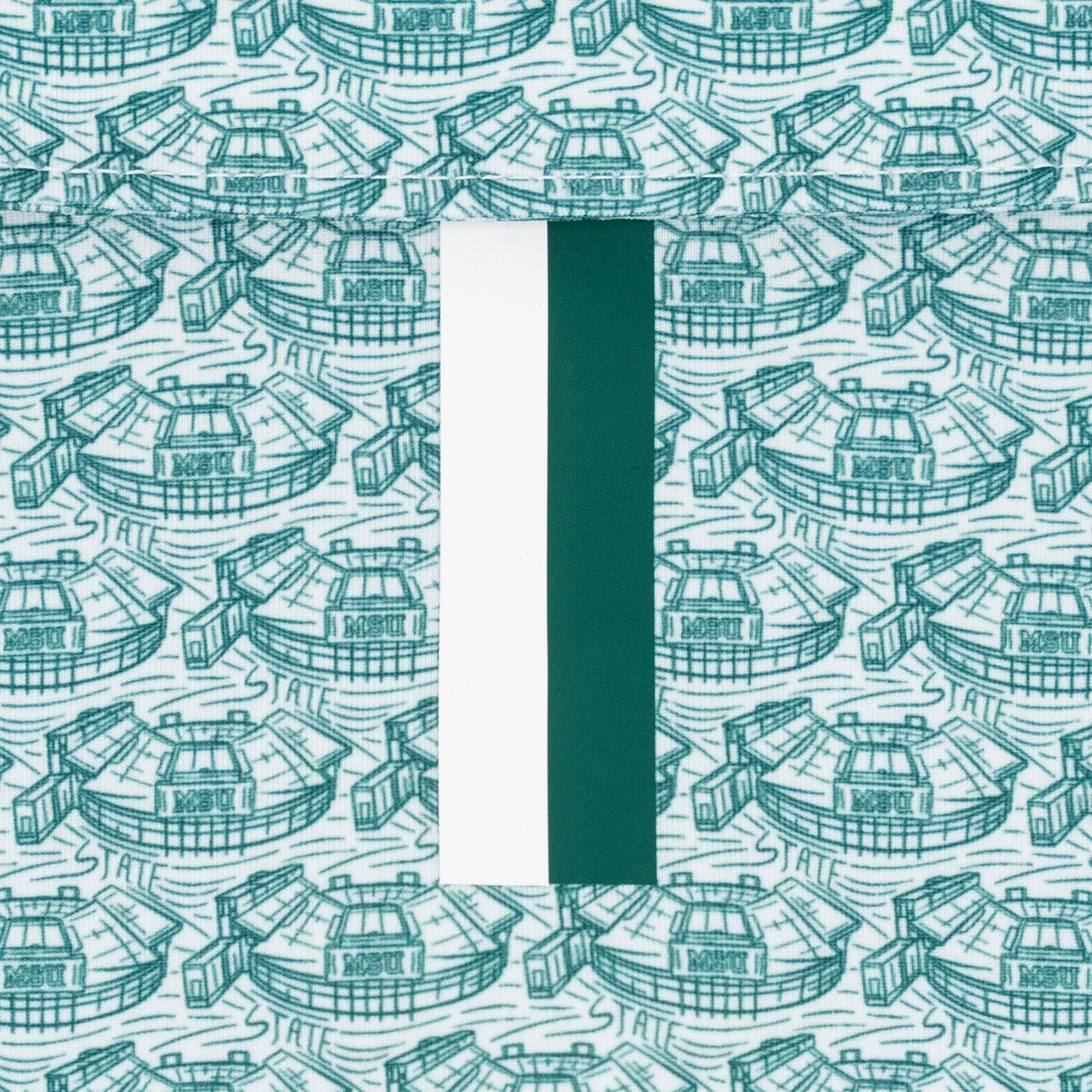The Michigan State Stadium | Collegiate Polo | The Michigan State Stadium - White/Forest Green