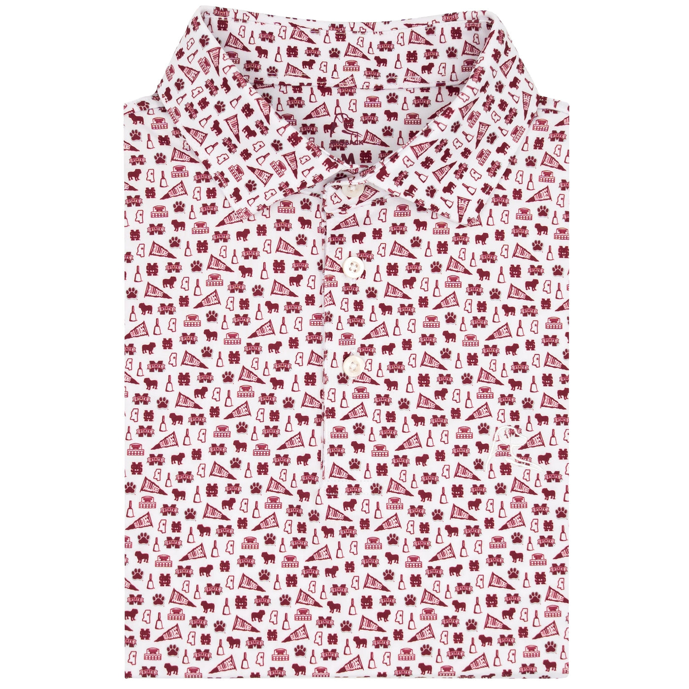 The Mississippi State Gameday | Collegiate Polo | The Mississippi State Gameday - White/Maroon