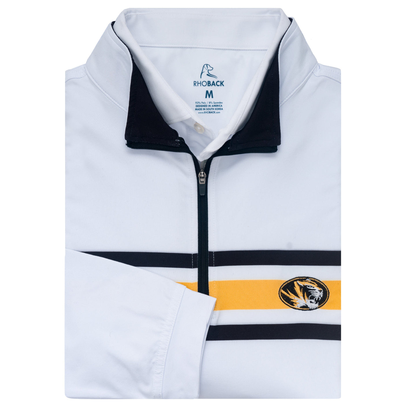 Mizzou Helmet Stripe Collegiate Q-Zip | The Mizzou Helmet Stripe - White/Pure Gold