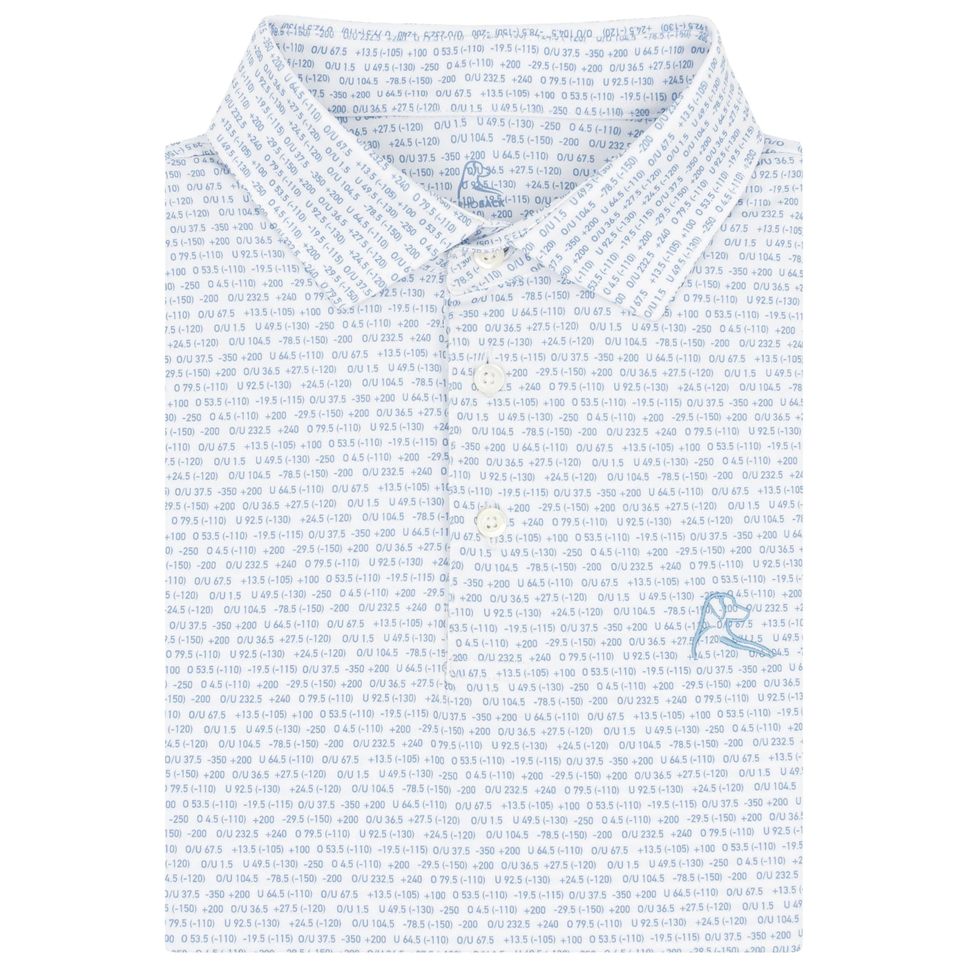 The Moneyline | Performance Polo | The Moneyline - White/Ice Pick Blue