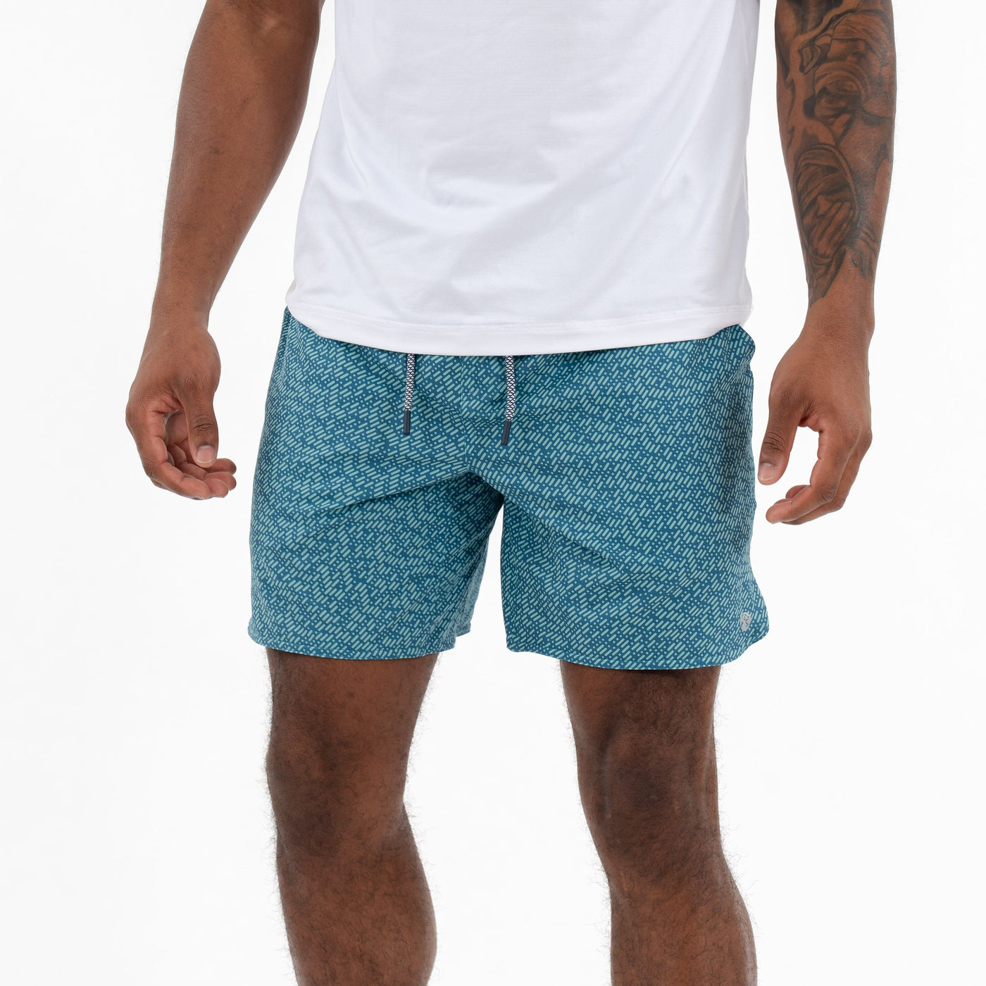 Grit Gym Short - 7" | The Morse - Mint Green/Mariner Blue