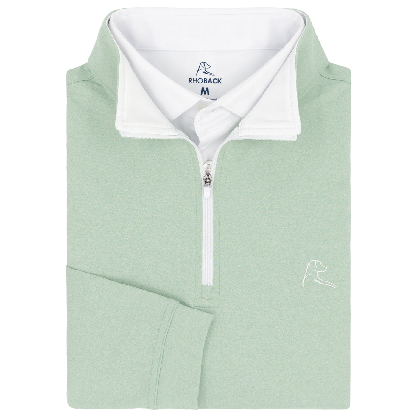 Heather Performance Q-Zip | Heather - Spanish Moss/White