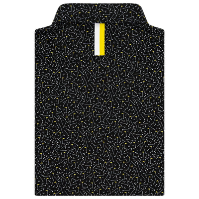 Mulligan Performance Polo | The Mulligan - Black/Sun Yellow