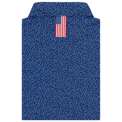 The Mulligan | Performance Polo | The Mulligan - Deep Blue/White - USA