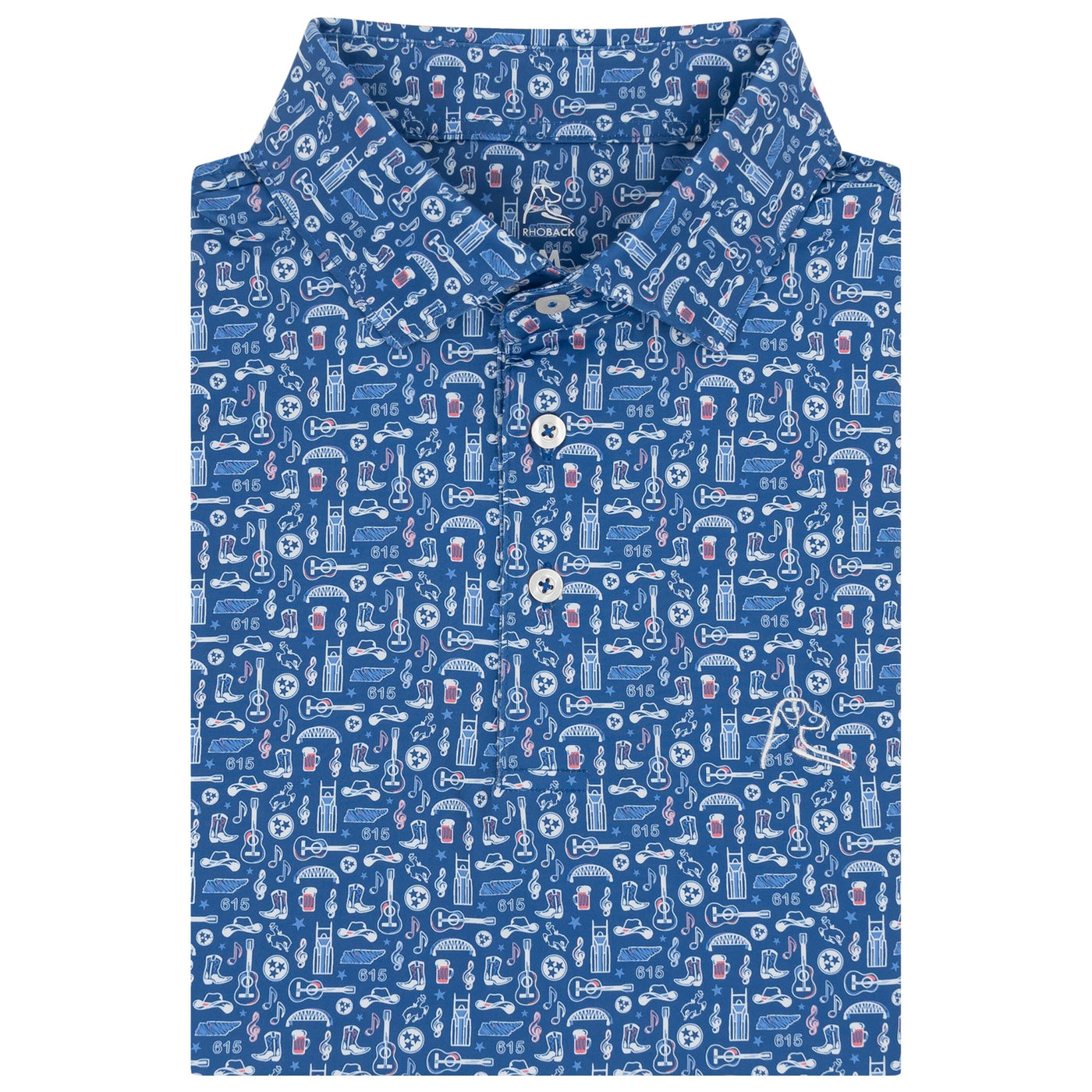 The Music City | Performance Polo | The Music City - Short Stop Blue/White