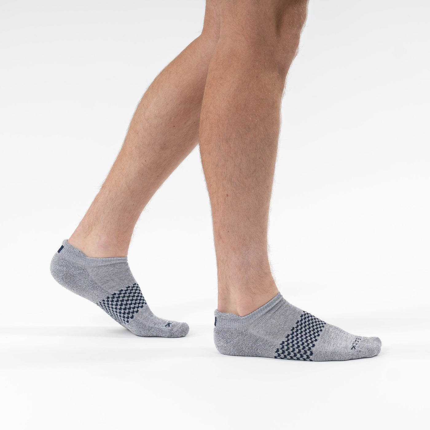 Men's Stratus Performance Ankle Socks (3-Pack) | Heather - Charcoal Grey/White - Fleet Navy
