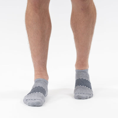 Men's Stratus Performance Ankle Socks (3-Pack) | Heather - Charcoal Grey/White - Fleet Navy