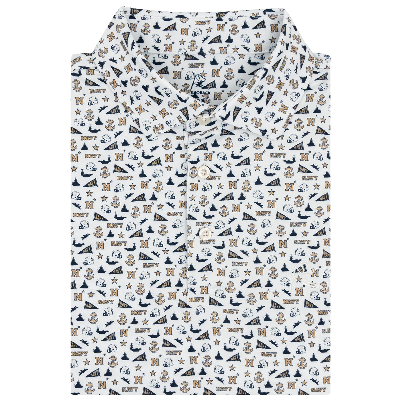 The Navy Gameday | Collegiate Polo | The Navy Gameday - White/Indigo Blue