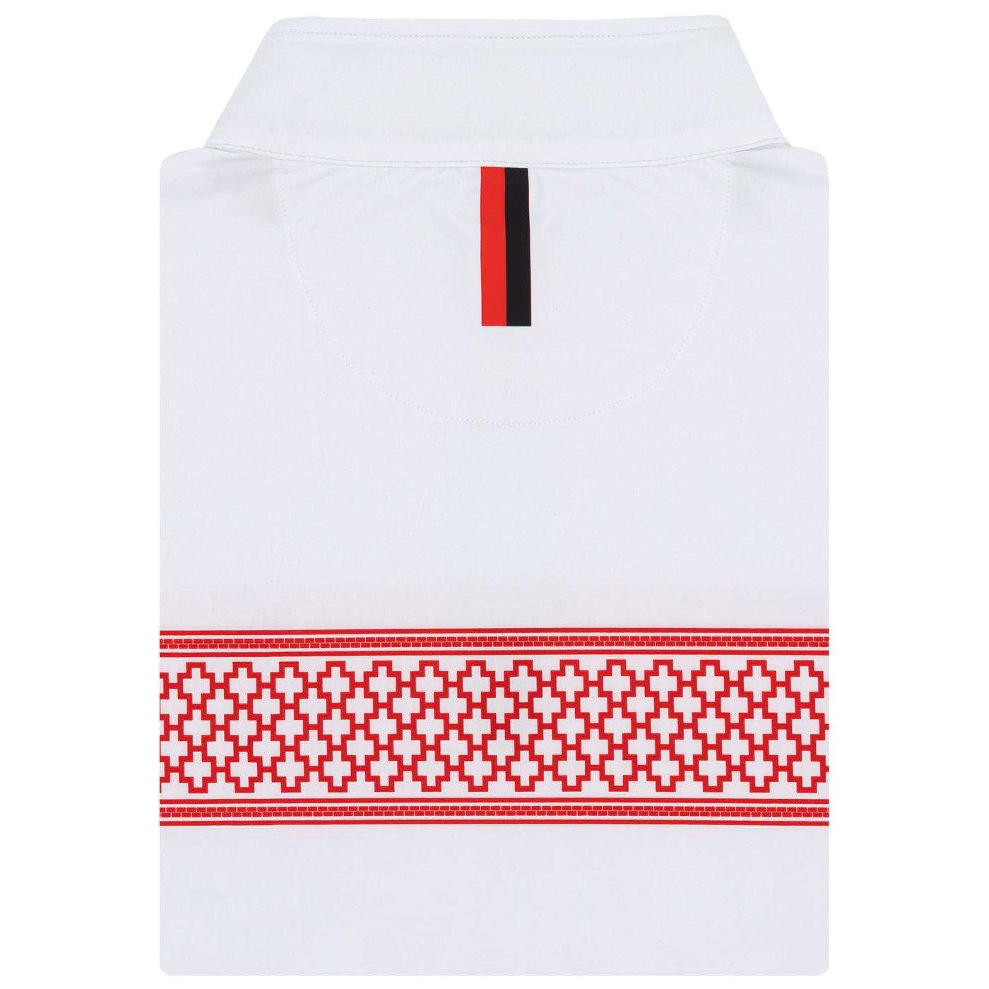 NC State Brickyard Stripe Collegiate Q-Zip | The NC State Brickyard Stripe - White/Cherry Red