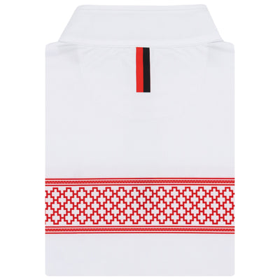 NC State Brickyard Stripe Collegiate Q-Zip | The NC State Brickyard Stripe - White/Cherry Red