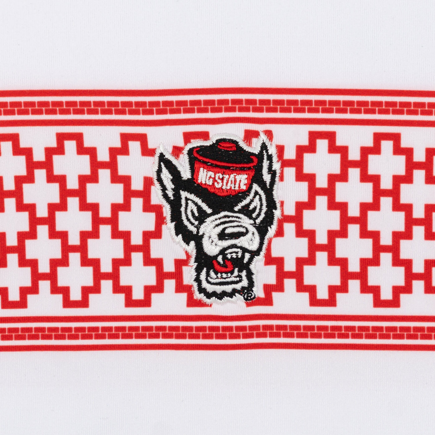 NC State Brickyard Stripe Collegiate Q-Zip | The NC State Brickyard Stripe - White/Cherry Red