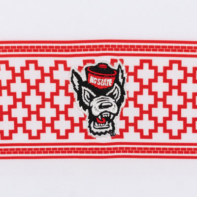 NC State Brickyard Stripe Collegiate Q-Zip | The NC State Brickyard Stripe - White/Cherry Red