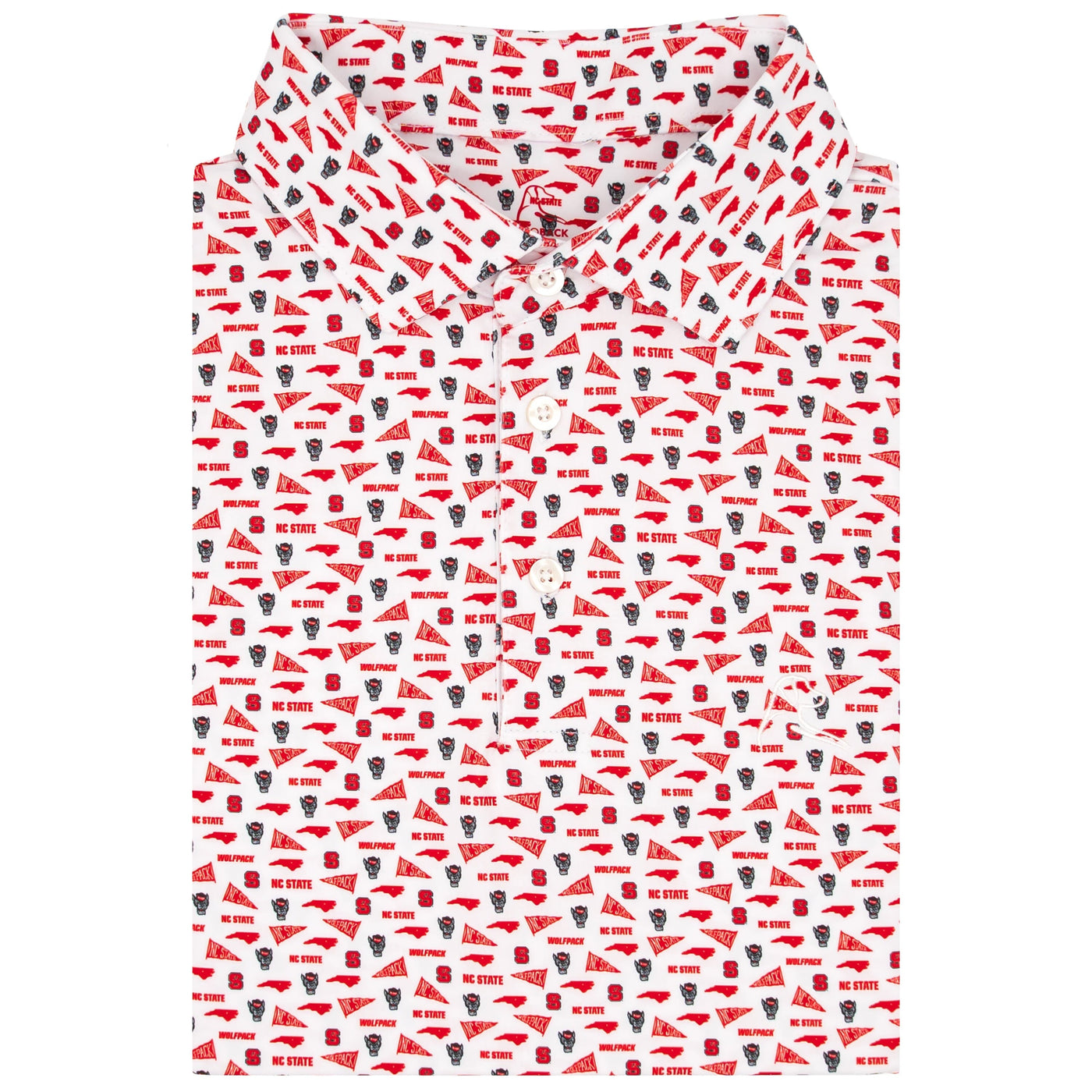 The NC State Gameday | Collegiate Polo | The NC State Gameday - White/Cherry Red