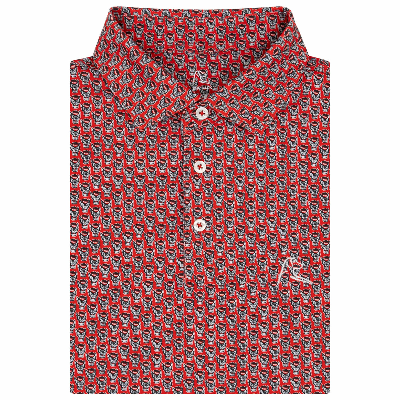 The NC State Tuffy | Collegiate Polo | The NC State Tuffy - Cherry Red/White