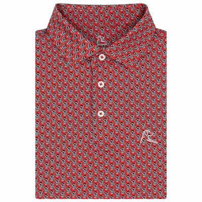 The NC State Tuffy | Collegiate Polo | The NC State Tuffy - Cherry Red/White