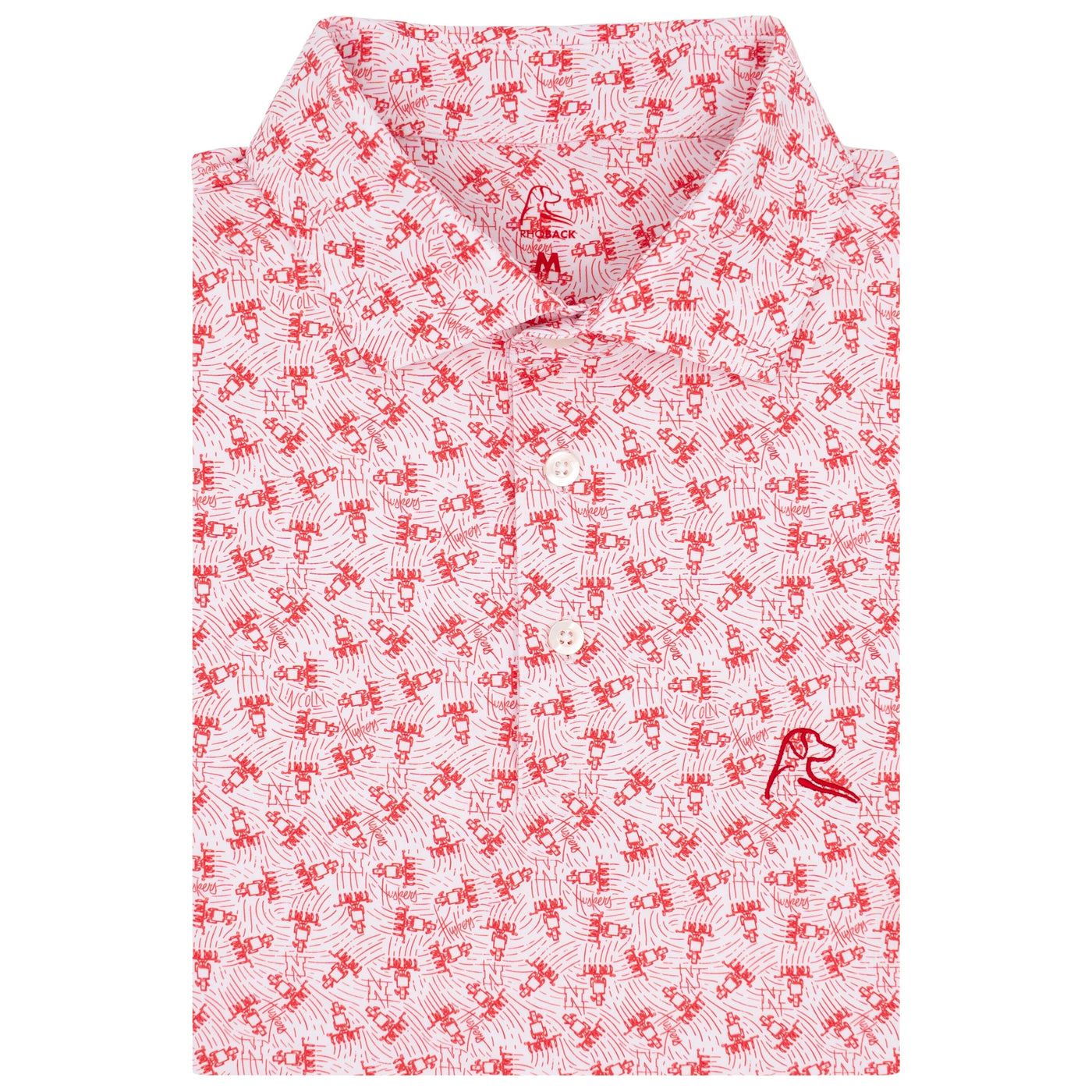 The Nebraska Cornhusker® | Collegiate Polo | The Nebraska Cornhusker® - White/Cherry Red