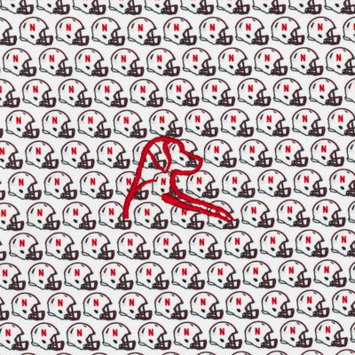 The Nebraska Helmet | Collegiate Polo | The Nebraska Helmet - White/Cherry Red