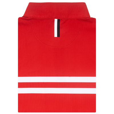 Nebraska Jersey Stripe Collegiate Q-Zip | The Nebraska Jersey Stripe - Cherry Red/White