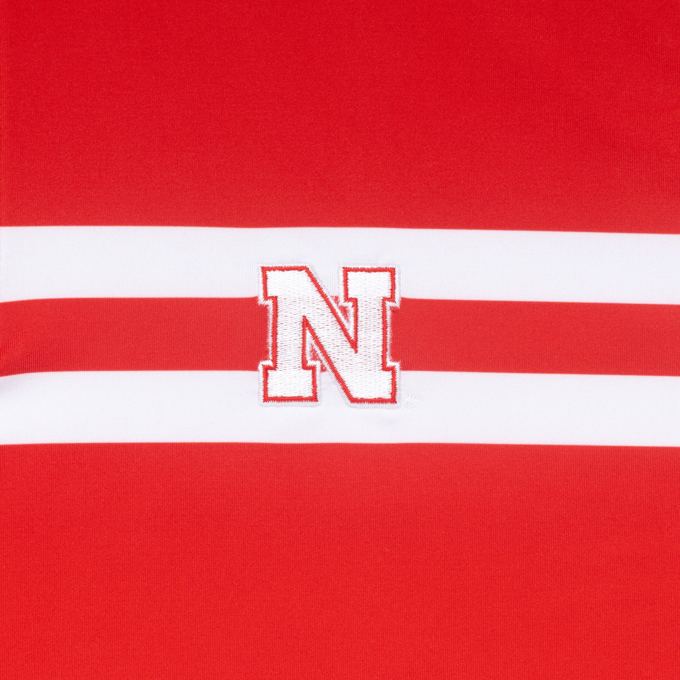 Nebraska Jersey Stripe Collegiate Q-Zip | The Nebraska Jersey Stripe - Cherry Red/White