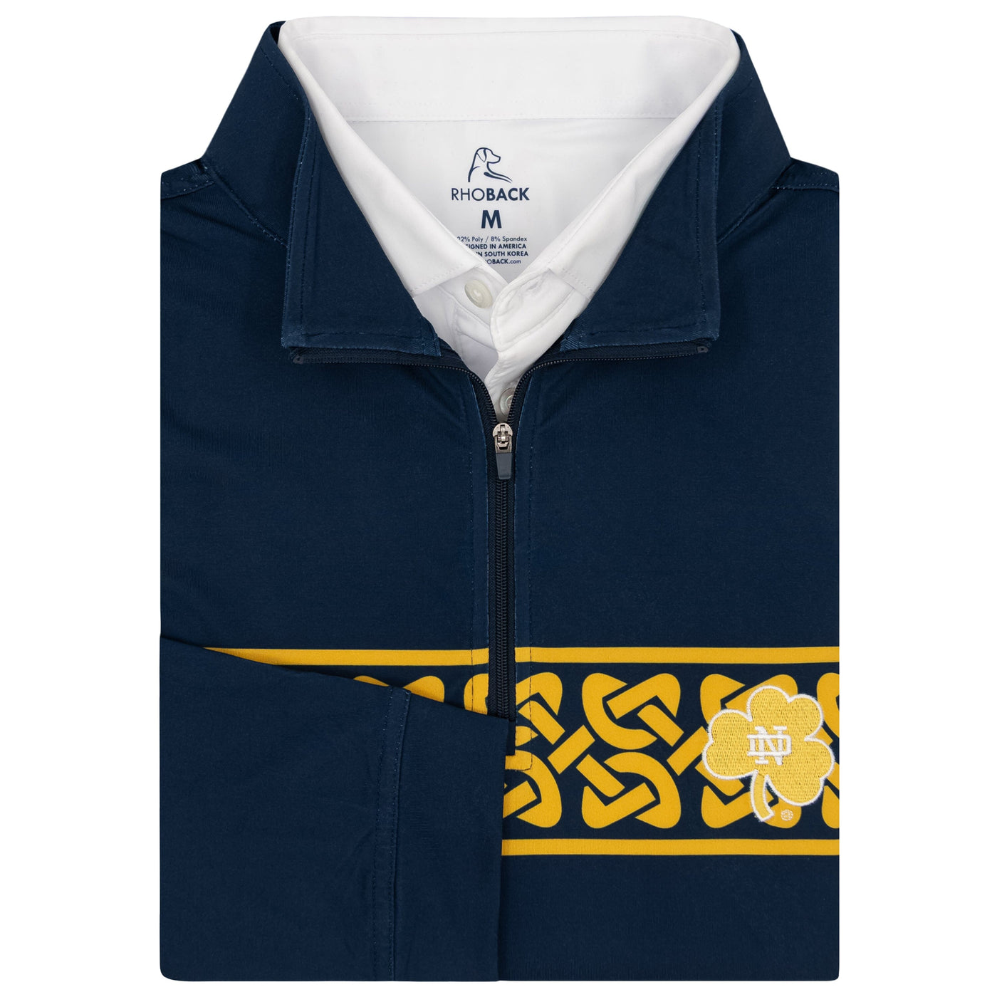 Notre Dame Celtic Stripe Collegiate Q-Zip | The Notre Dame Celtic Stripe - Indigo Blue/Autumn Gold