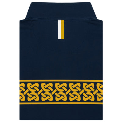 Notre Dame Celtic Stripe Collegiate Q-Zip | The Notre Dame Celtic Stripe - Indigo Blue/Autumn Gold
