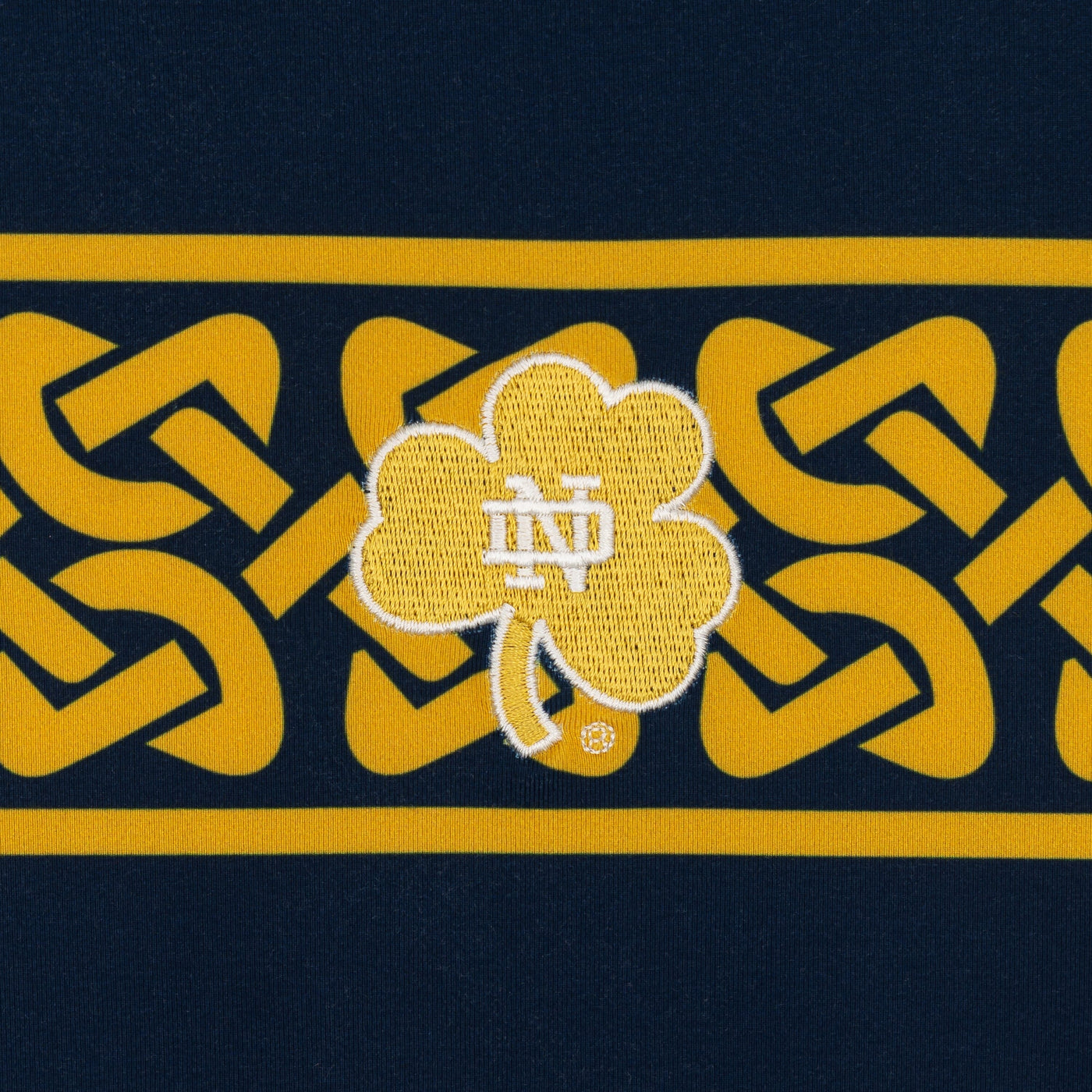 Notre Dame Celtic Stripe Collegiate Q-Zip | The Notre Dame Celtic Stripe - Indigo Blue/Autumn Gold
