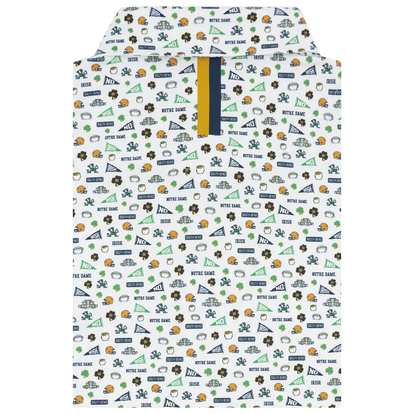 The Notre Dame Gameday | Collegiate Polo | The Notre Dame Gameday - White/Indigo Blue