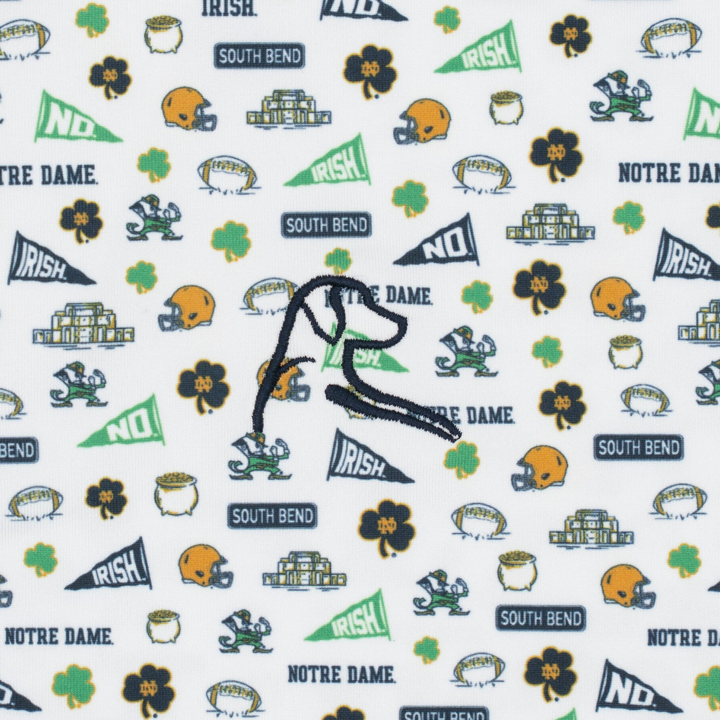 The Notre Dame Gameday | Collegiate Polo | The Notre Dame Gameday - White/Indigo Blue