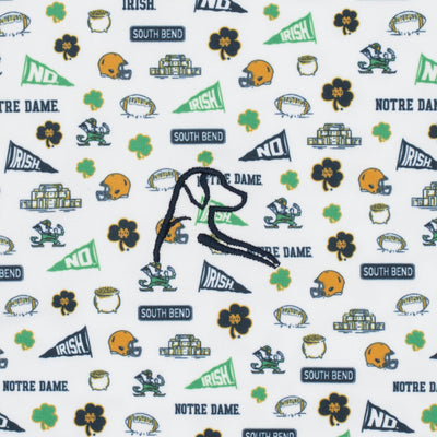 The Notre Dame Gameday | Collegiate Polo | The Notre Dame Gameday - White/Indigo Blue