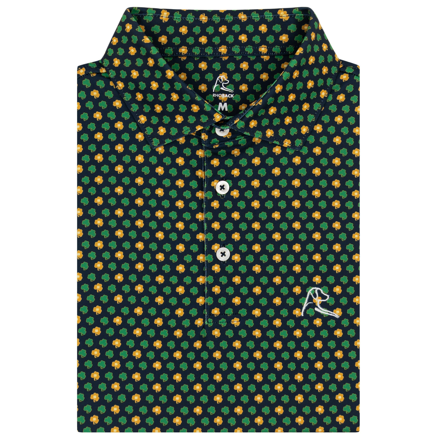The Notre Dame Golden Clover | Collegiate Polo | The Notre Dame Golden Clover - Indigo Blue/Autumn Gold