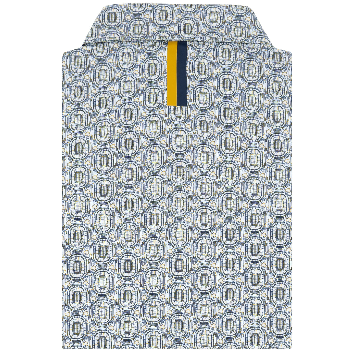 The Notre Dame Rockne House | Collegiate Polo | The Notre Dame Rockne House - White/Indigo Blue