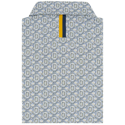 The Notre Dame Rockne House | Collegiate Polo | The Notre Dame Rockne House - White/Indigo Blue