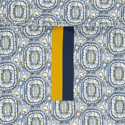 The Notre Dame Rockne House | Collegiate Polo | The Notre Dame Rockne House - White/Indigo Blue