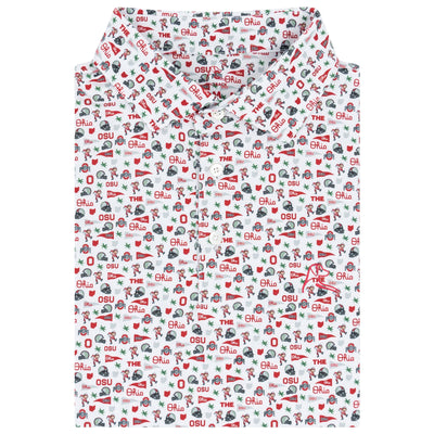 The Ohio State Gameday | Collegiate Polo | The Ohio State Gameday - White/Roar Red