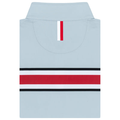 Ohio State Helmet Stripe Collegiate Q-Zip | The Ohio State Helmet Stripe - Moon Grey/Roar Red - 1