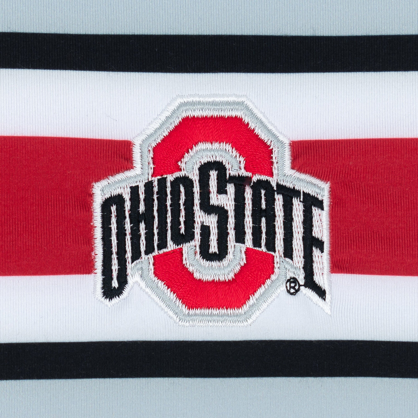 Ohio State Helmet Stripe Collegiate Q-Zip | The Ohio State Helmet Stripe - Moon Grey/Roar Red - 1