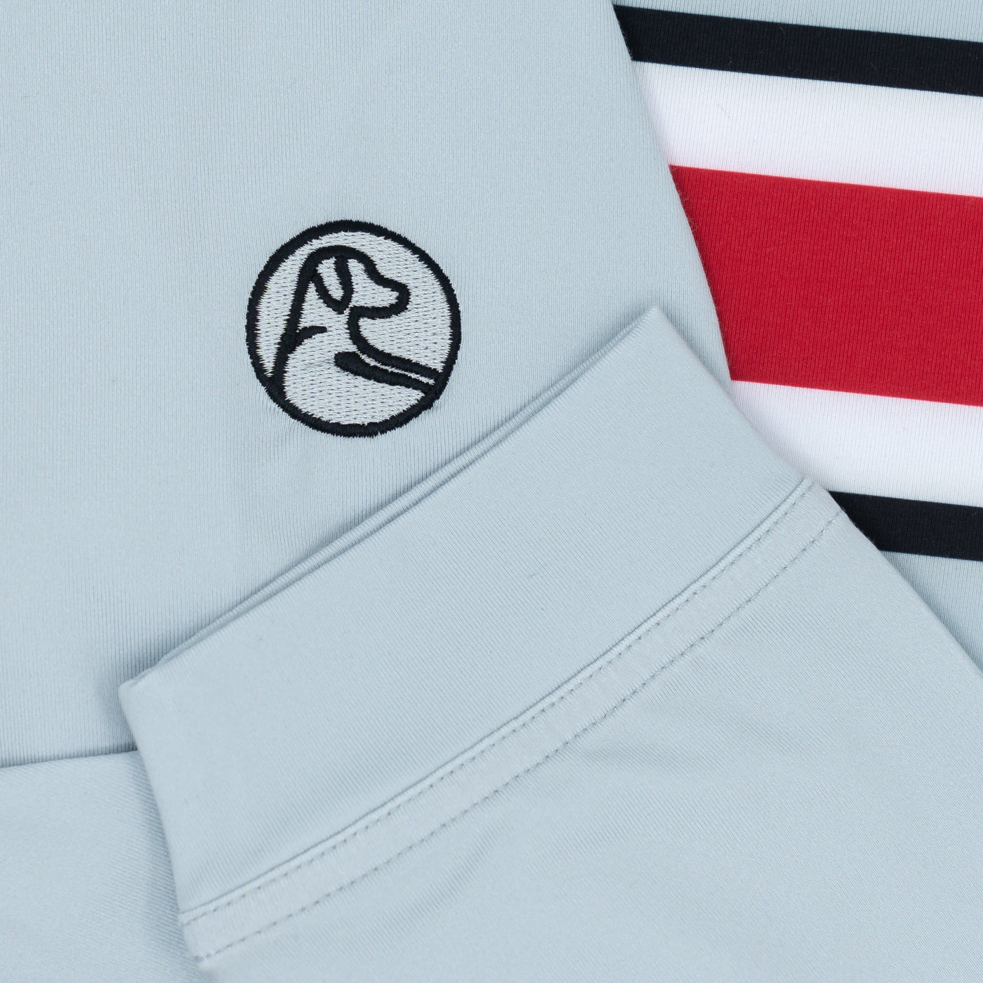 Ohio State Helmet Stripe Collegiate Q-Zip | The Ohio State Helmet Stripe - Moon Grey/Roar Red - 1