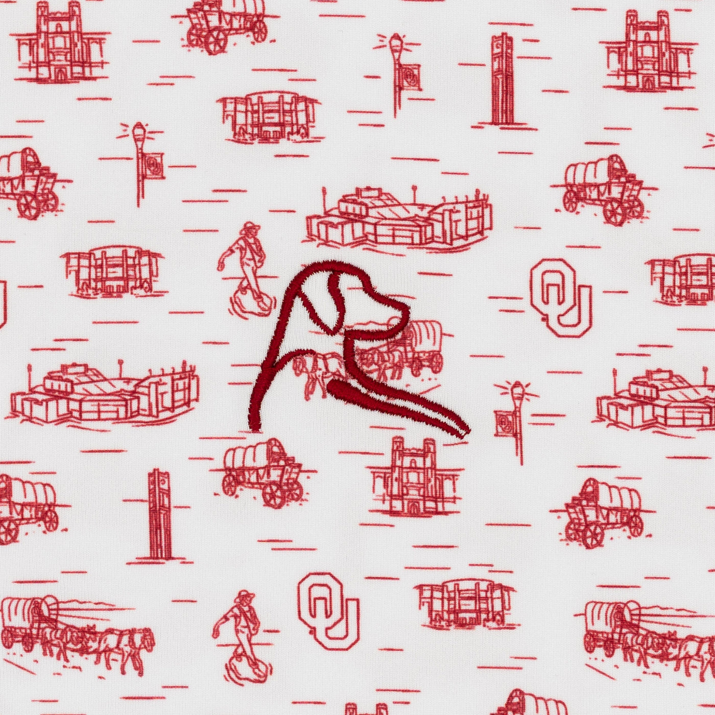 The Oklahoma Campus | Collegiate Polo | The Oklahoma Campus - White/Carmine Red