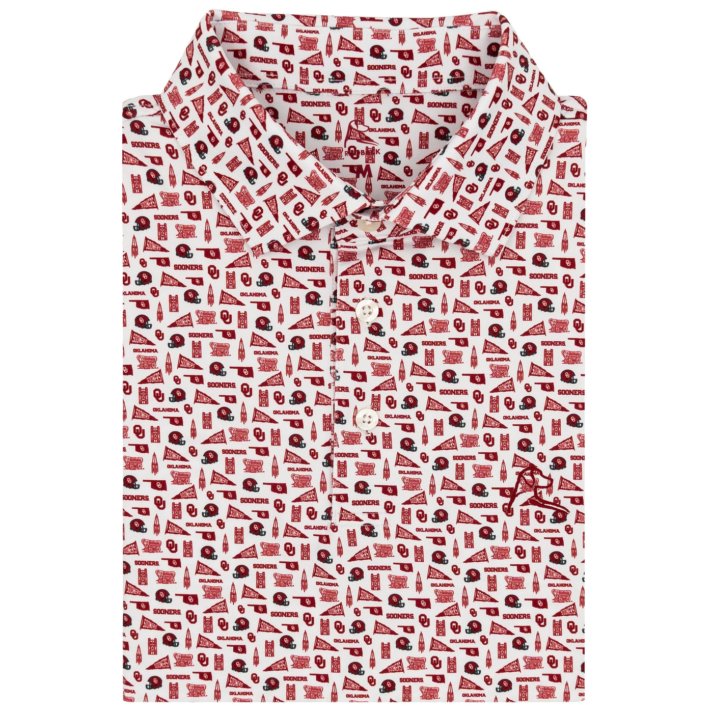 The Oklahoma Gameday | Collegiate Polo | The Oklahoma Gameday - White/Carmine Red
