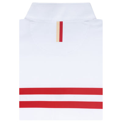 Oklahoma Jersey Stripe Collegiate Q-Zip | The Oklahoma Jersey Stripe - White/Carmine Red